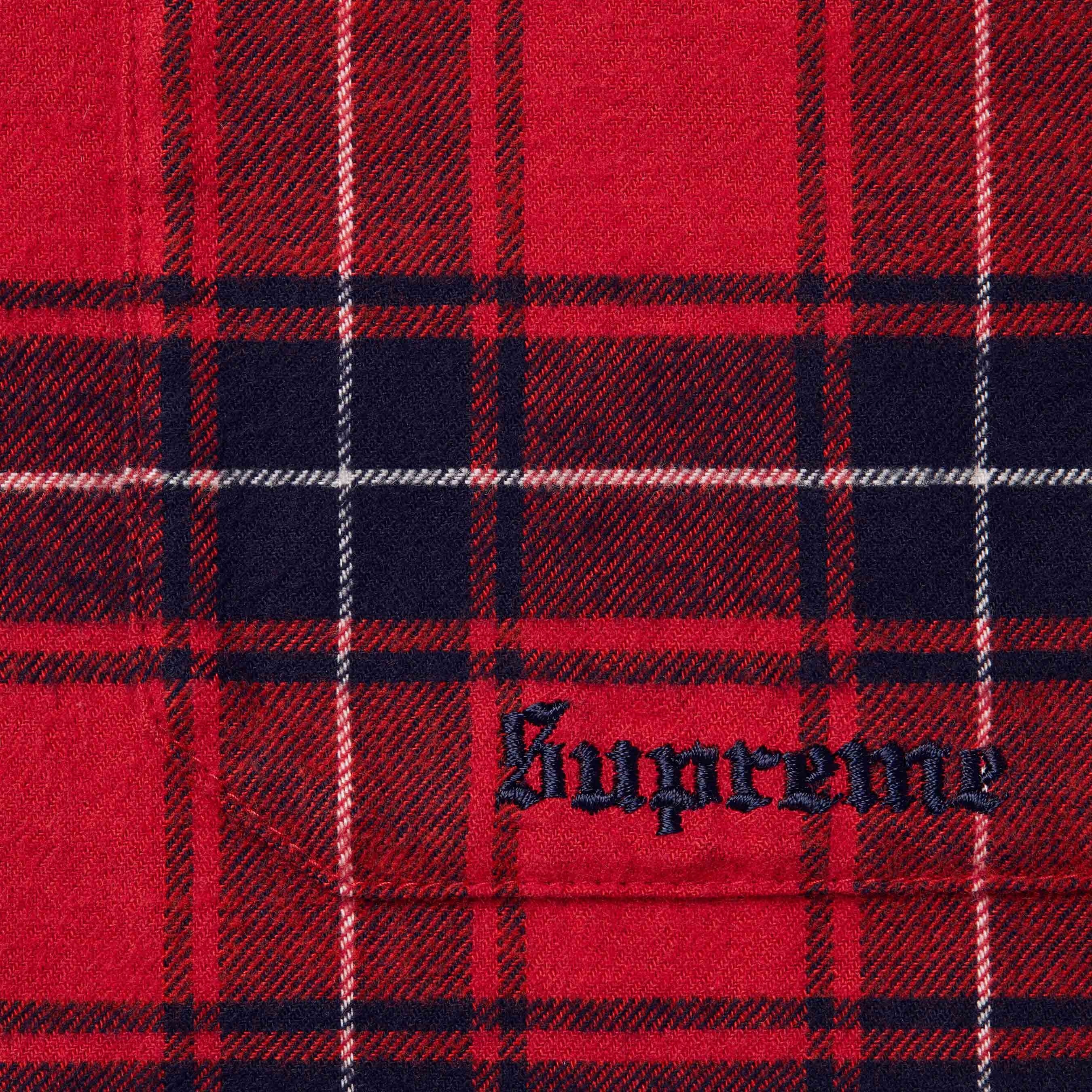 Fur Trim Flannel Hooded Shirt view 4